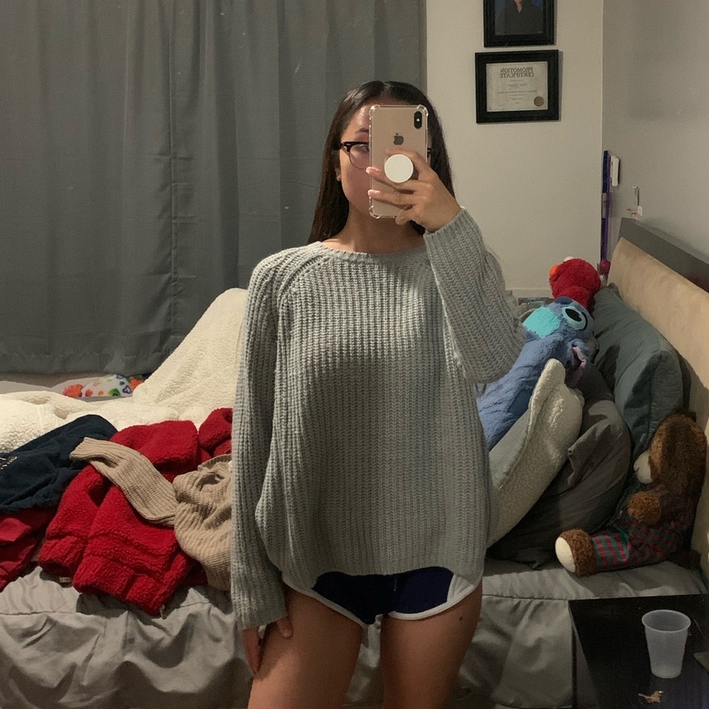 Gray oversized sweater